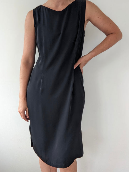 Vintage Sleeveless Licorice Silk Dress