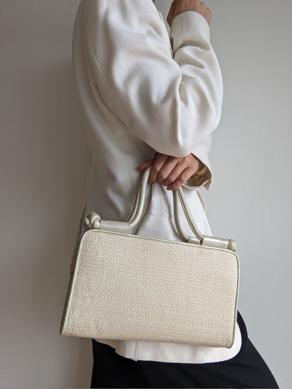 Vintage Stuart Weitzman Woven Sculptural Handle Purse