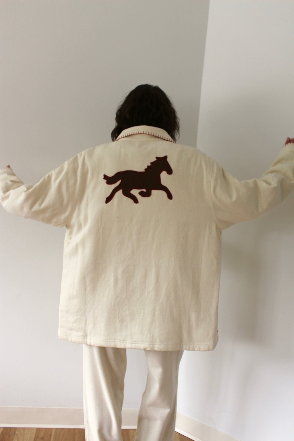 Maddox Appliqué & Embroidered Woven Silk Chore Coat