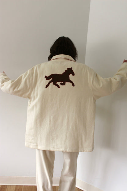 Maddox Appliqué & Embroidered Woven Silk Chore Coat