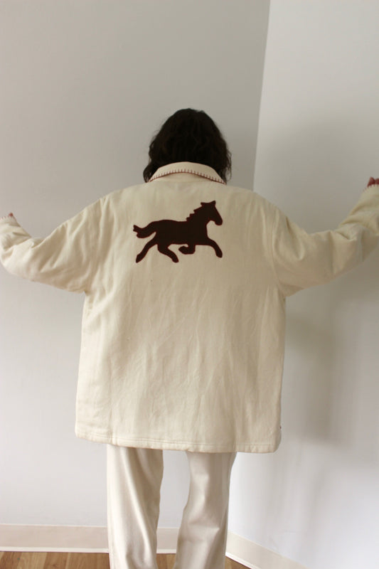 Maddox Appliqué & Embroidered Woven Silk Chore Coat