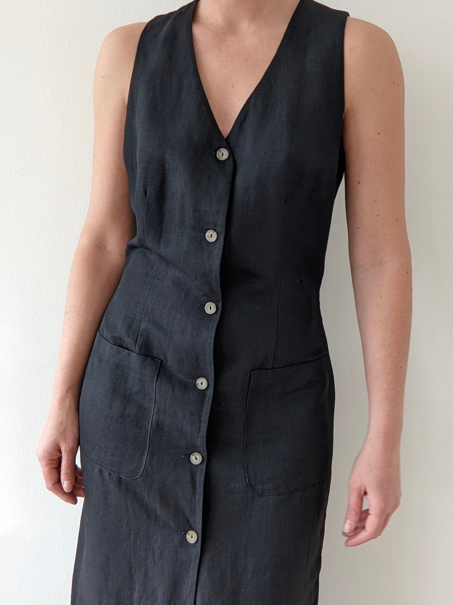 Stunning Vintage Caviar Linen Market Dress