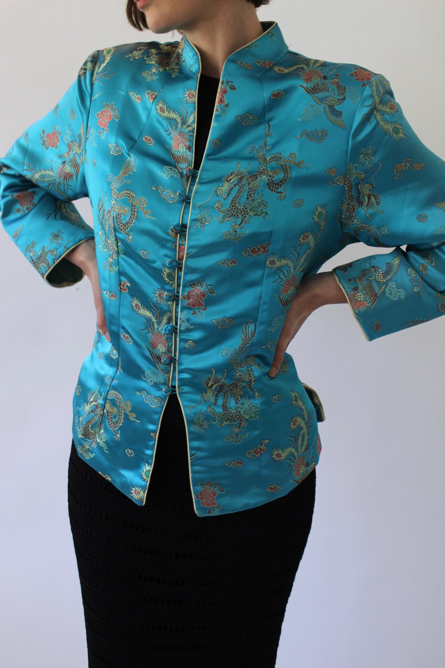 Stunning Turquoise Brocade Jacket