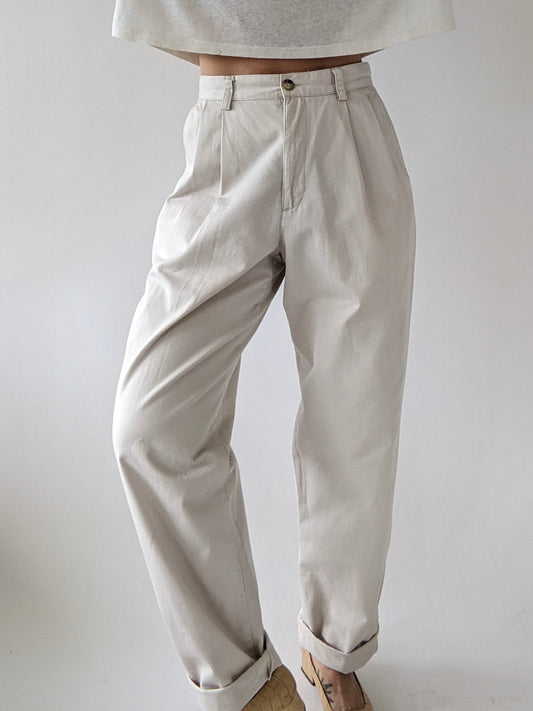 90s Pleated Khaki Trousers