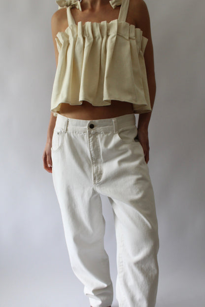 90s White High-Rise Denim