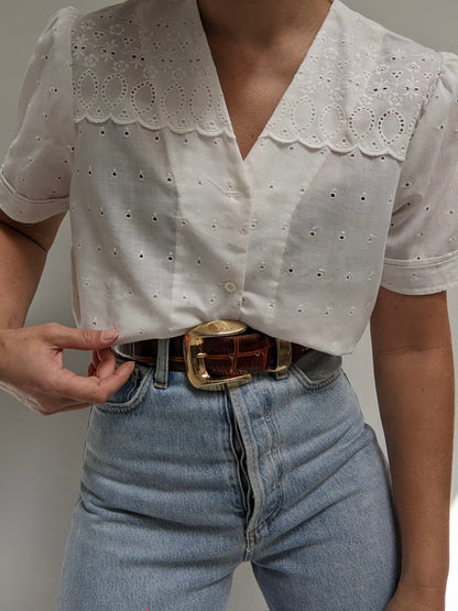 Sweet Vintage Eyelet Blouse