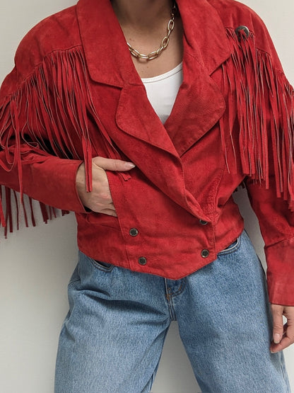 Rare Vintage Cayenne Fringe Suede Jacket