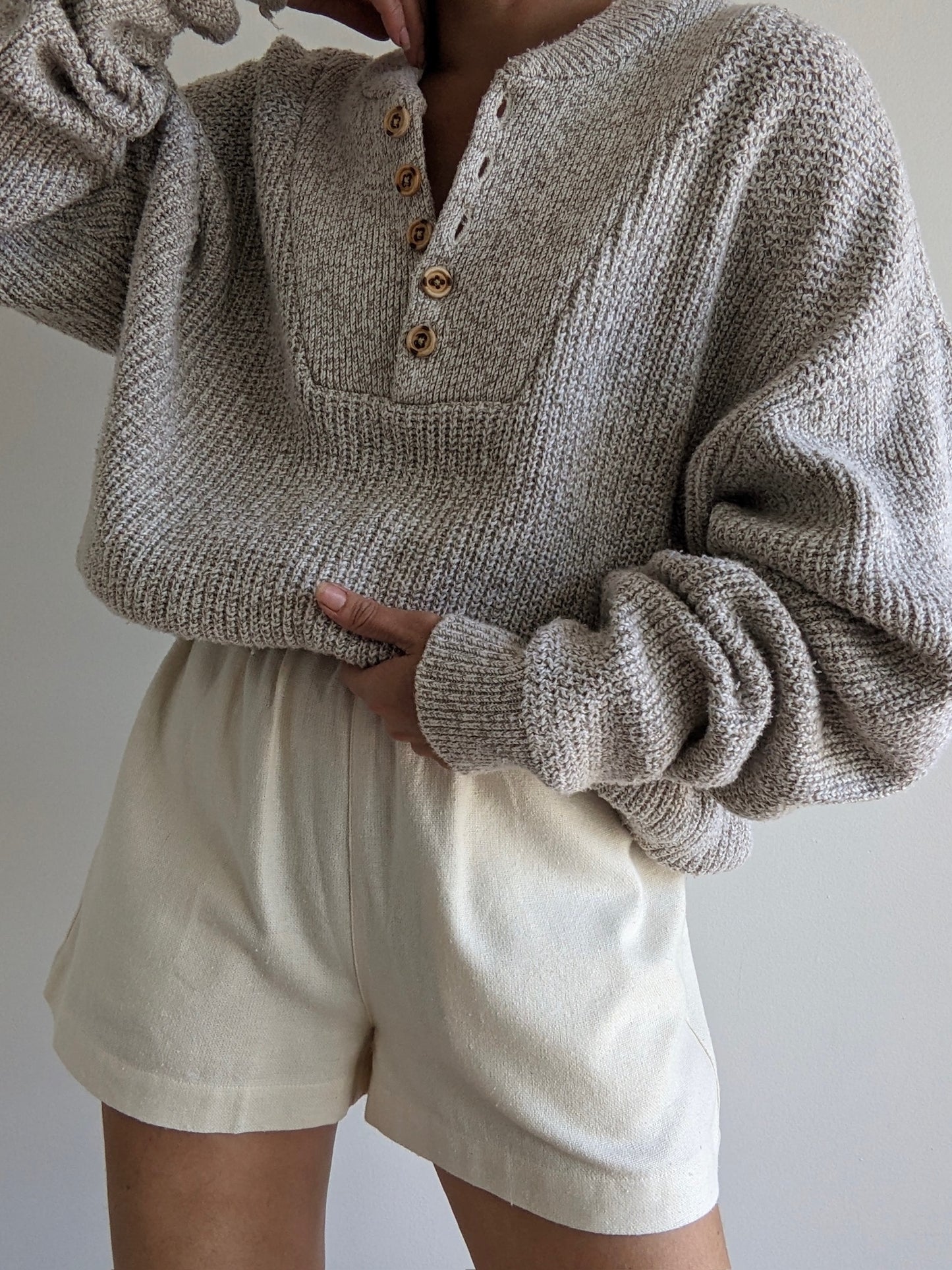 Favorite Vintage Marled Oat Henley