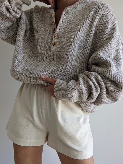 Favorite Vintage Marled Oat Henley