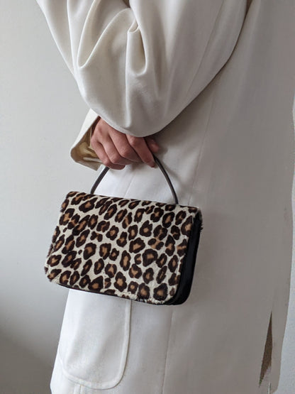 Vintage Donald J. Pliner Printed Calf Hair & Leather Purse