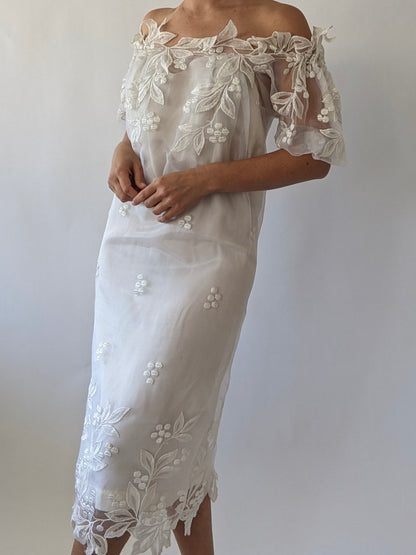 Incredible Vintage Embroidered Organza Dress