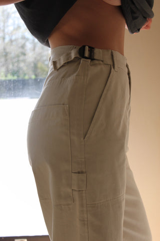 Na Nin Ingrid Cotton Twill Carpenter Pant / Available in Espresso & Sand