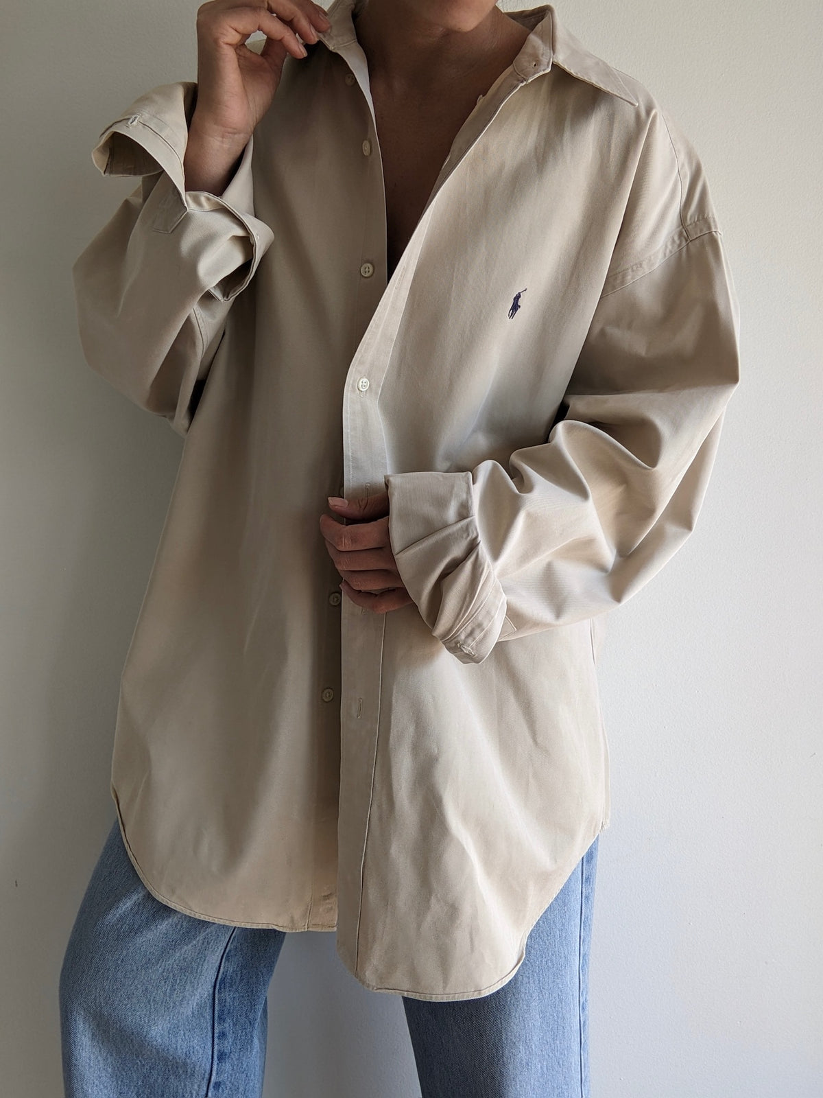 90s Ralph Lauren Sand Cotton Shirt