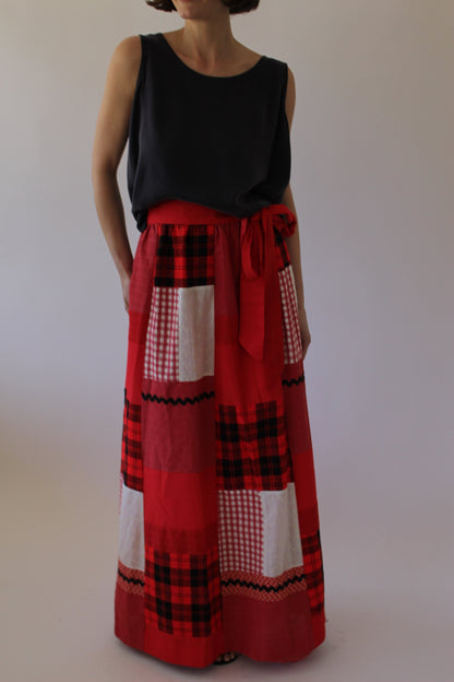 Stunning Vintage Patchwork Full-Length Skirt