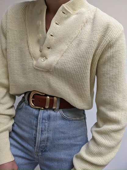 Vintage Butter Cotton Henley