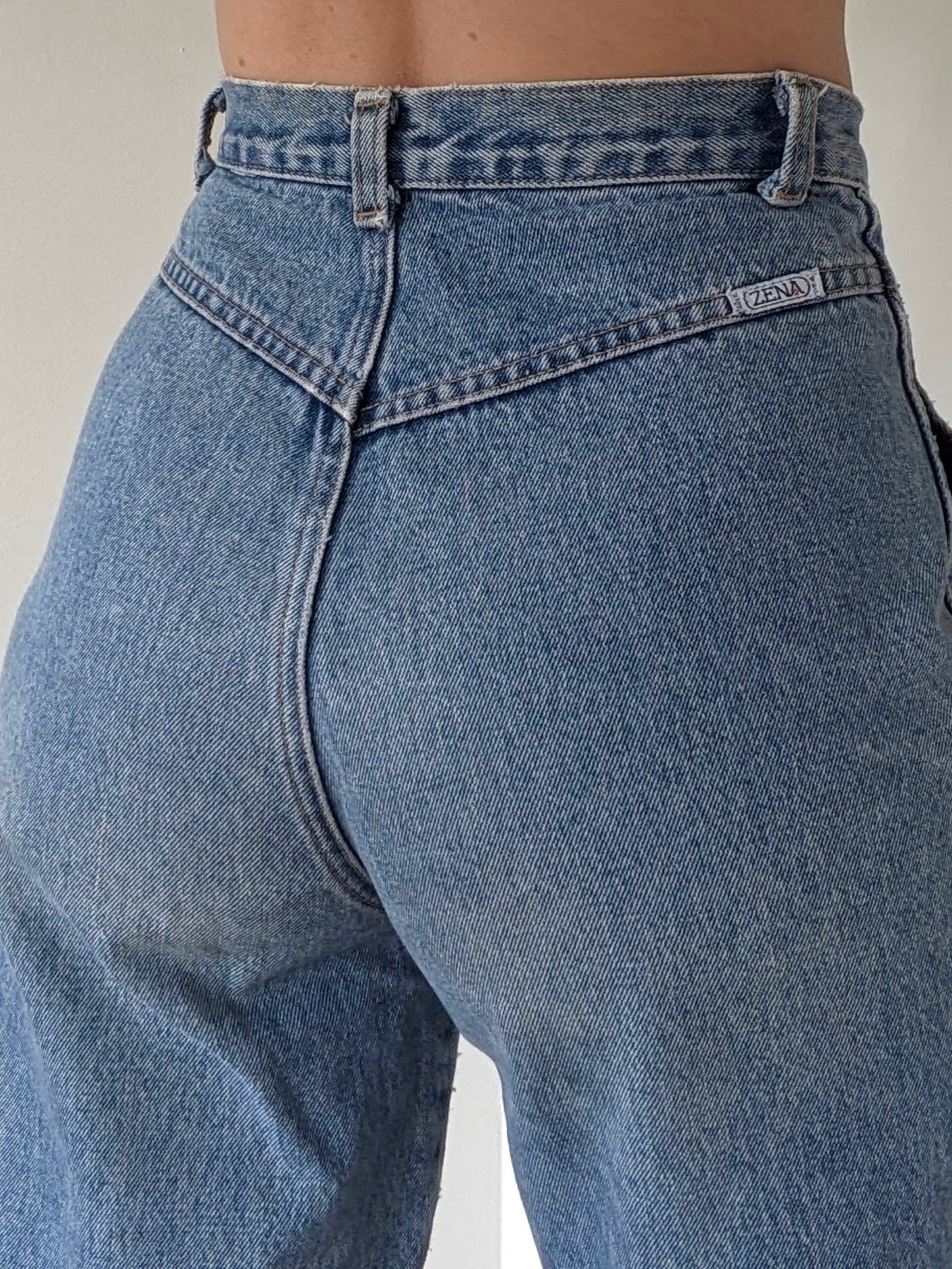 Vintage High-Rise Pleated Denim
