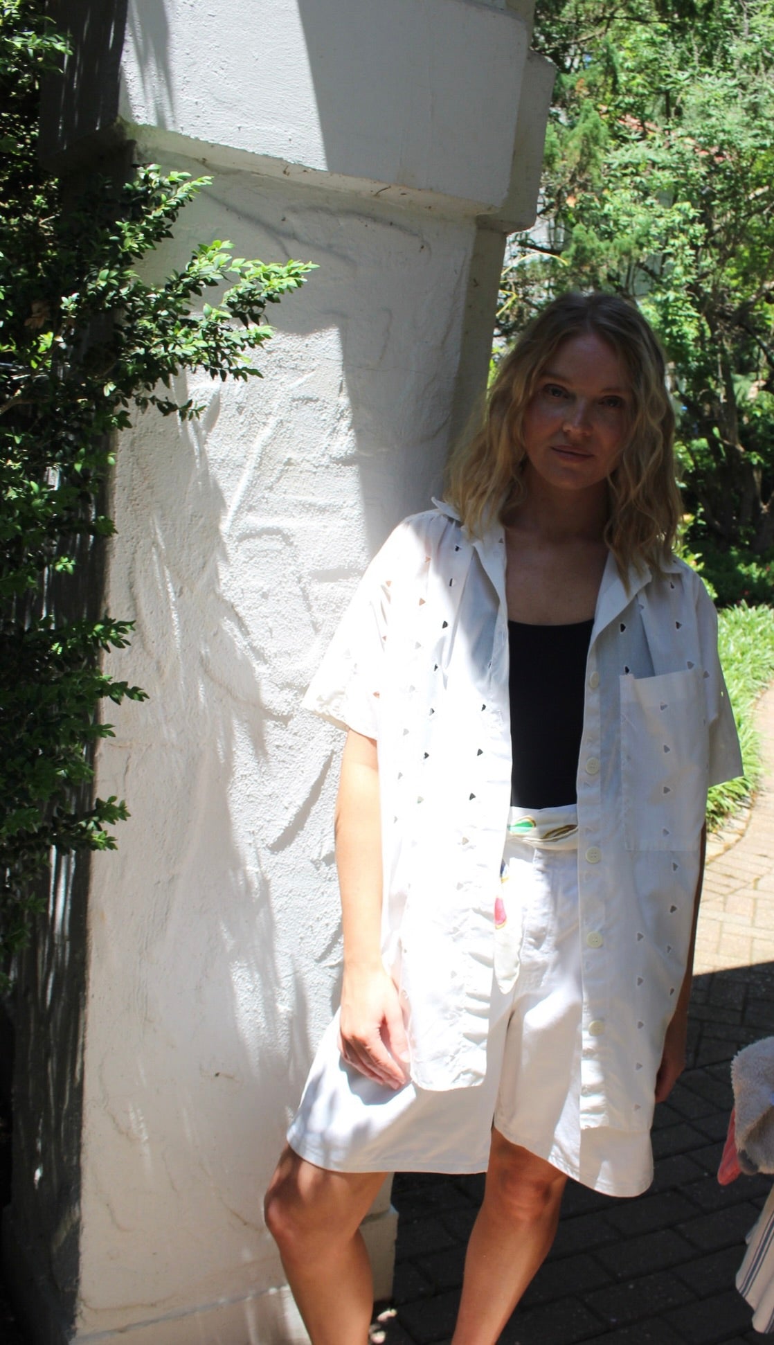 Vintage Lightweight Eyelet Button Up