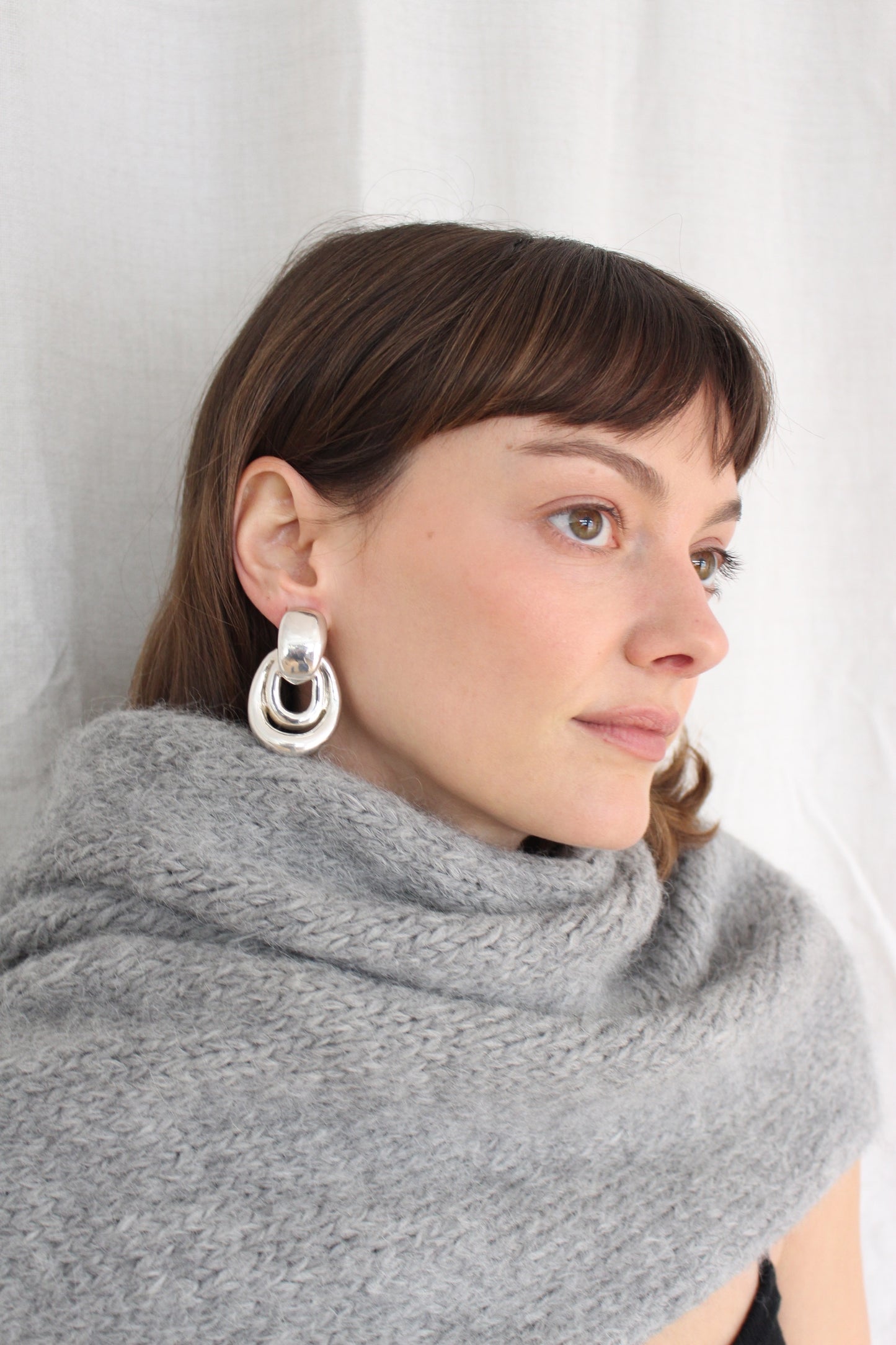 Incredible Vintage Silver Door Knocker Earrings