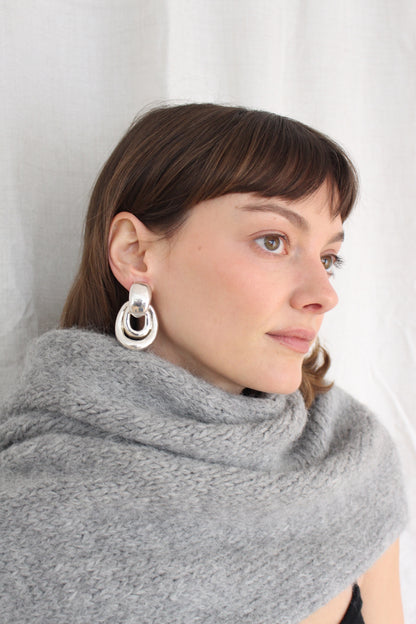 Incredible Vintage Silver Door Knocker Earrings