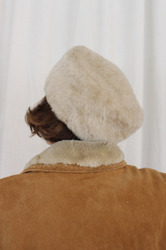 Vintage Oat Faux Fur Hat
