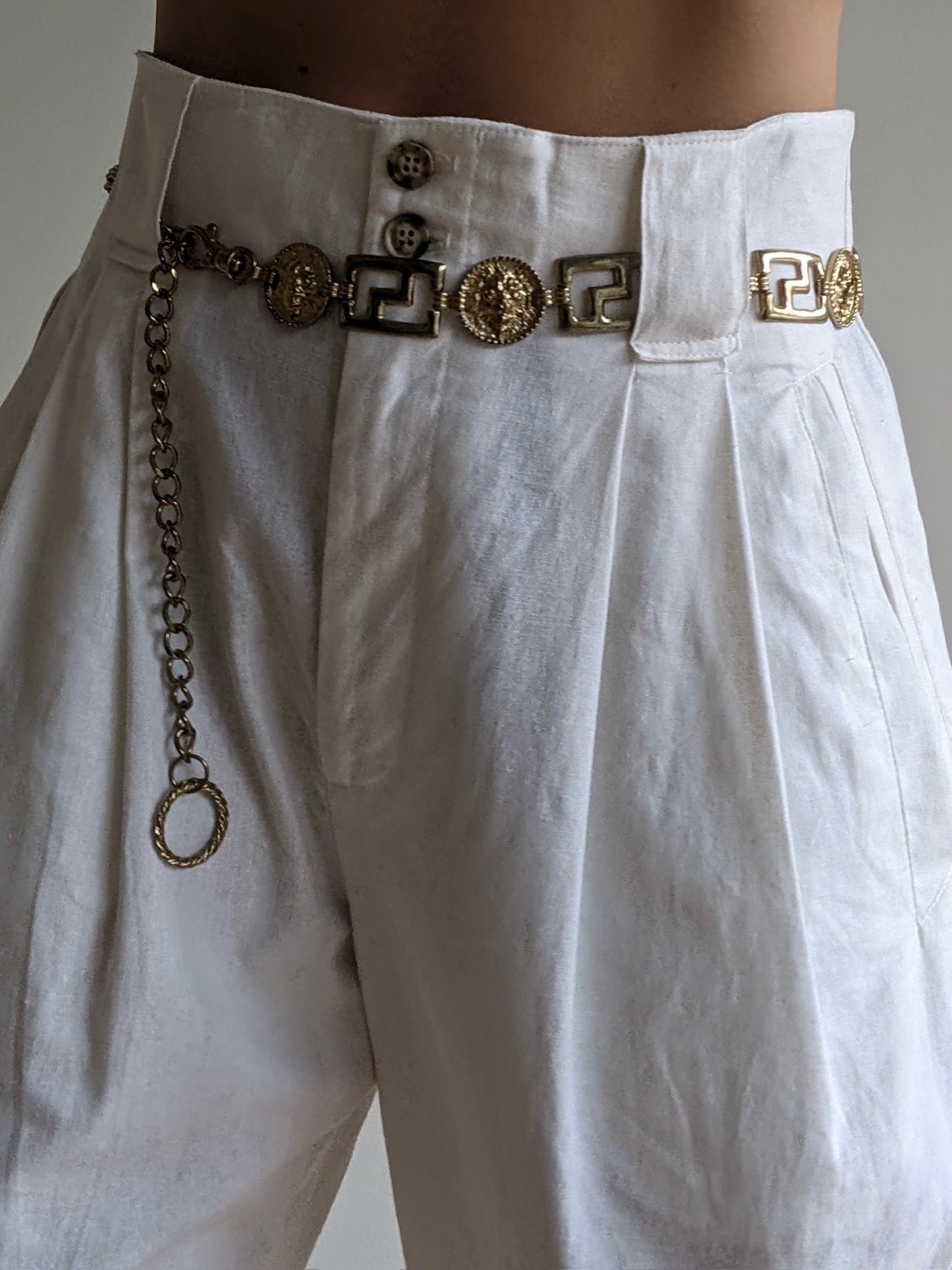 Vintage Lion Head Medallion Chain Belt