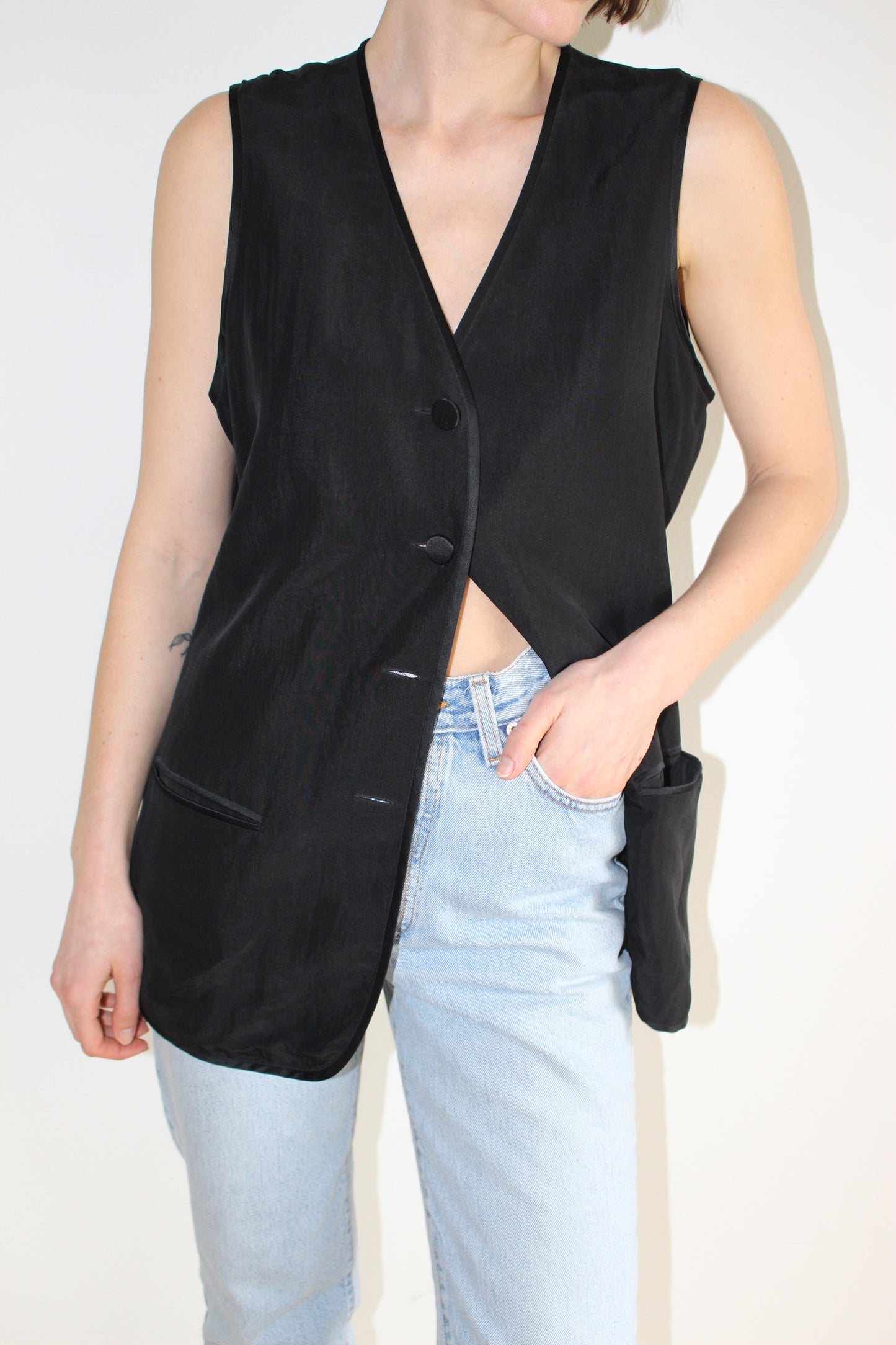 Vintage Ink Silk Vest