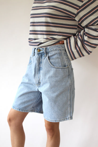 Vintage High-Rise Blue Denim Shorts
