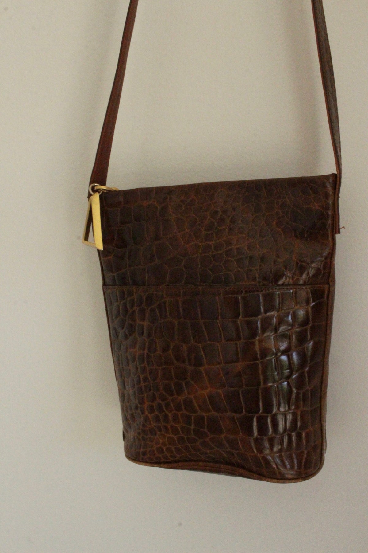 Incredible Vintage Croc-Embossed Leather Purse