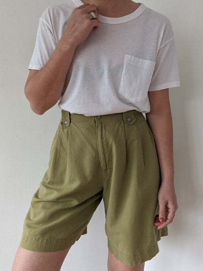 Vintage Calvin Klein Avocado Linen Shorts