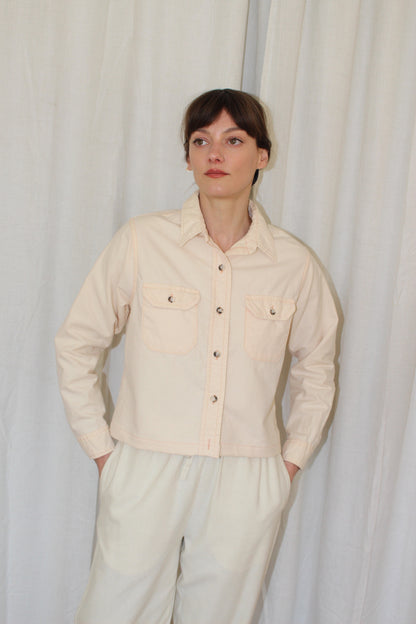 Reworked Long Sleeve Cropped Button Down