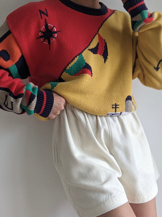 Favorite Vintage Nautical Graphic Sweater