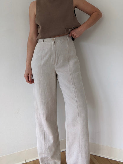 Vintage Oat Woven Linen Pants