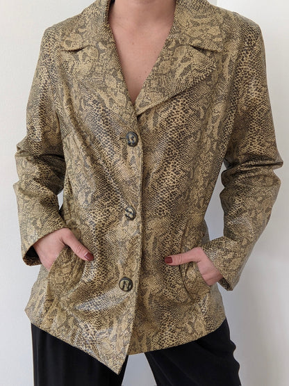 Vintage Snakeskin Vegan Leather Jacket