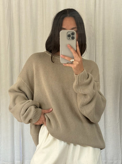 Vintage Latte Cotton Sweater