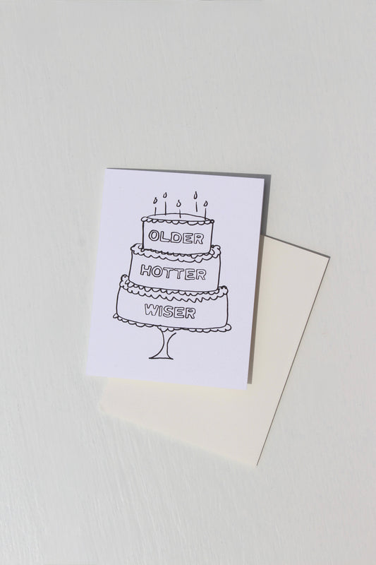 Older Hotter Wiser Cake Card