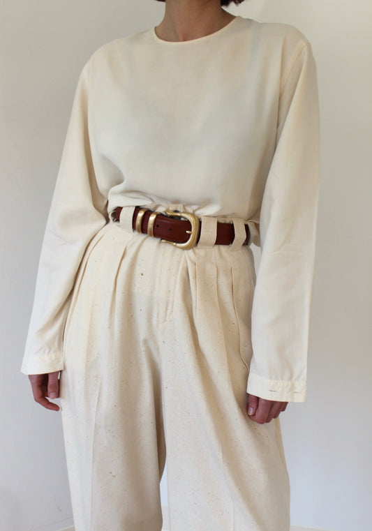 Vintage Vanilla Silk Blouse