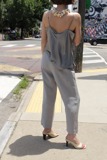 Vintage Oyster Silk Charmeuse Slip Top