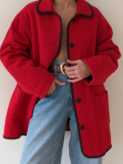 Vintage Woolrich Chili Red Wool Coat