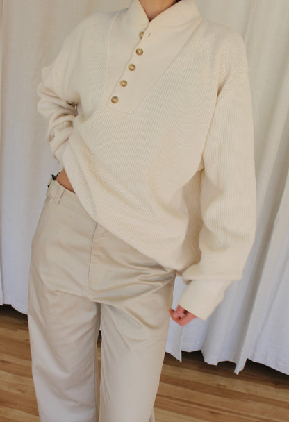 Favorite Vintage Vanilla Cotton Henley