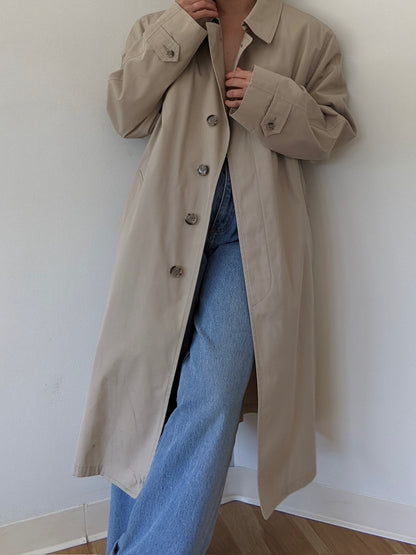 Classic Vintage Khaki Trench Coat