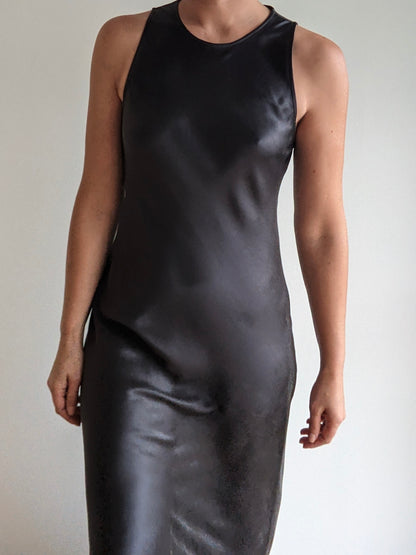 Incredible Vintage DKNY Slate Silk Charmeuse Dress