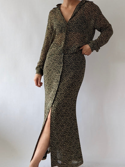Vintage Ralph Lauren Printed Skirt Set