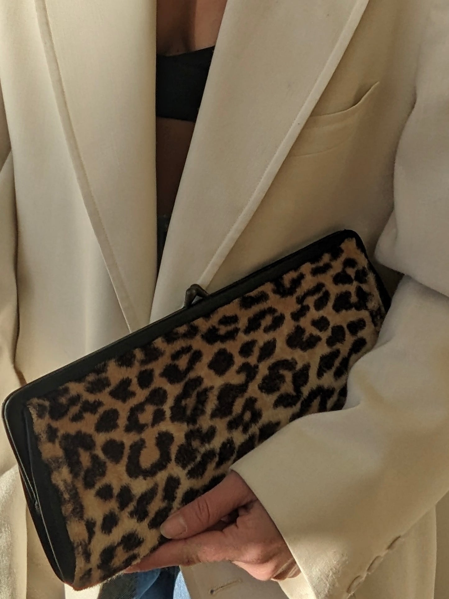 Favorite Vintage Faux Leopard Fur Clutch