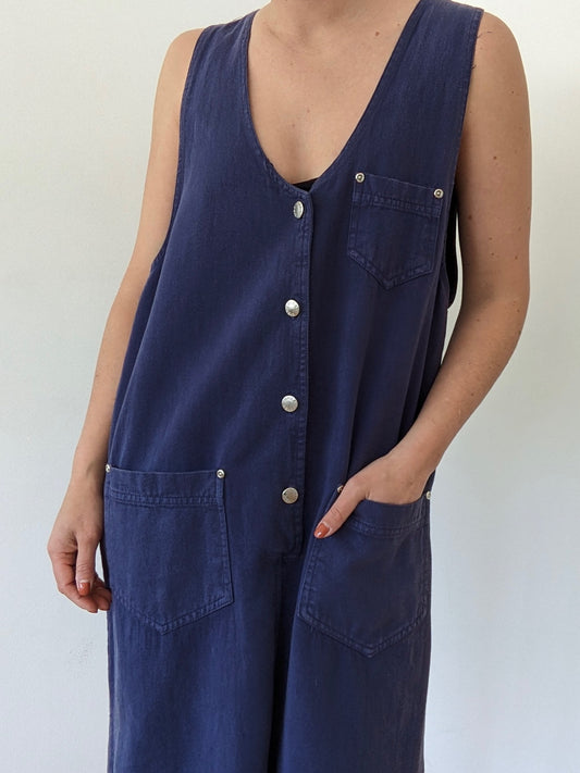 Vintage Faded Navy Denim Dress