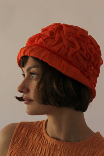 Vintage 1960s Citrus Chiffon Hat