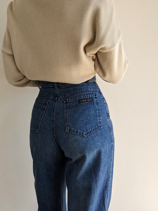 Vintage Calvin Klein Pleated Dark Wash Jeans