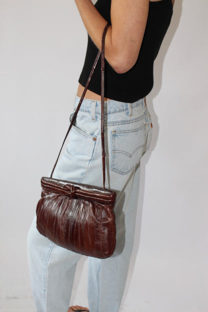 Vintage Supple Genuine Eelskin Clutch Bag