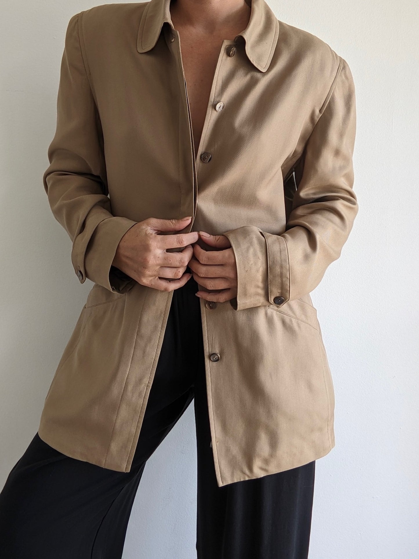 Vintage Toffee Silk Twill Jacket