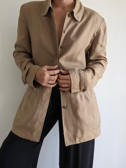 Vintage Toffee Silk Twill Jacket