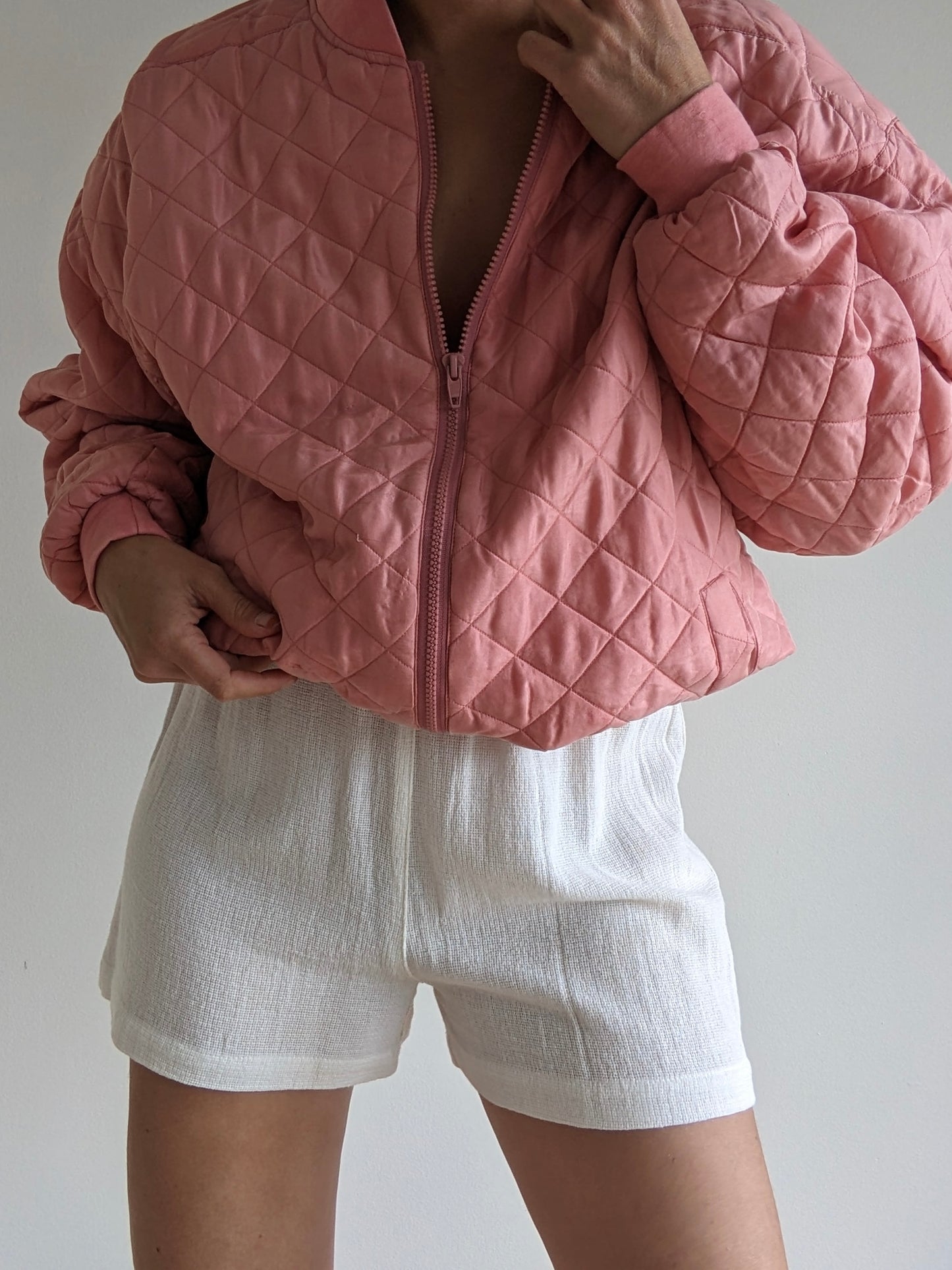 Vintage Rose Quilted SIlk Bomber